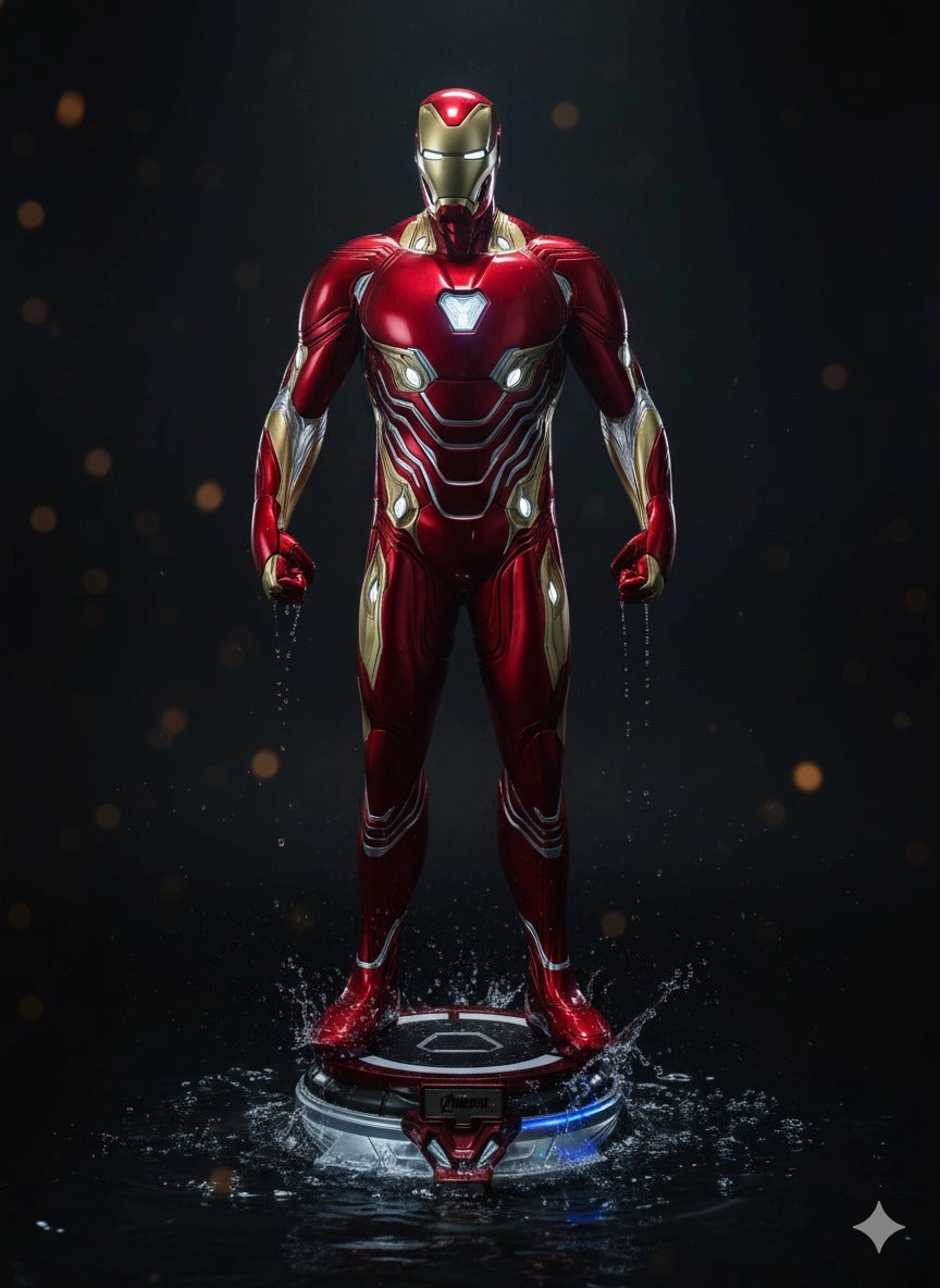 Sculpture Reproduction Hand Sculpted Iron Man Mark 5 Life-Size Figure with Base & Lights | Premium Imported | IN STOCK