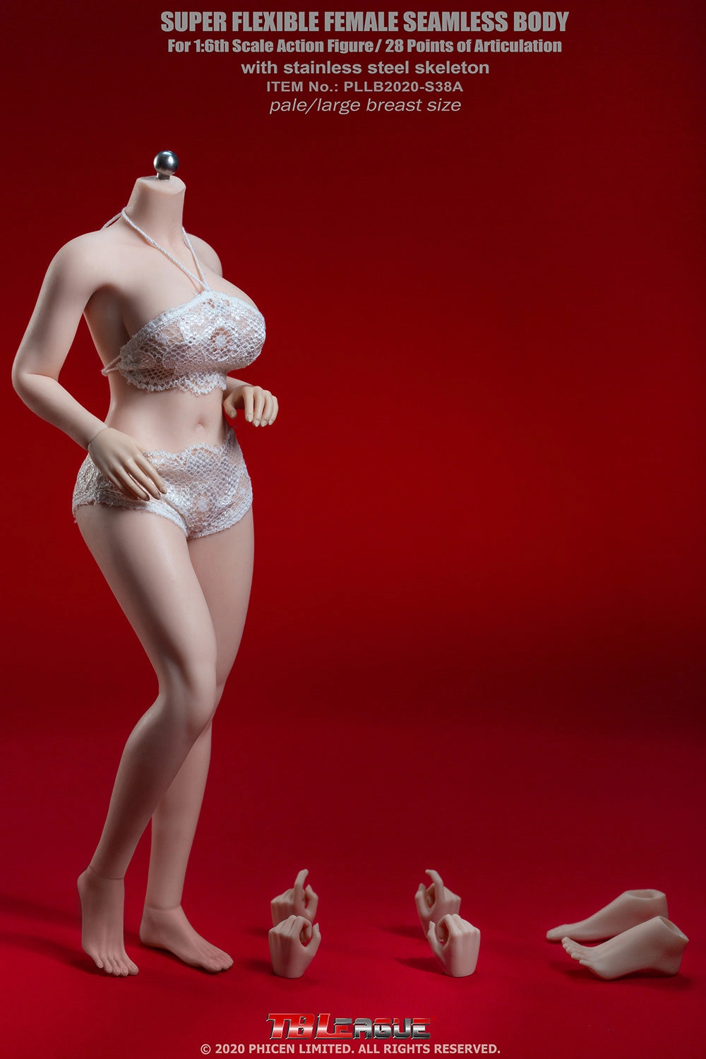 Phicen TBLeague S38A Pale, Large Bust Female Seamless 1/6 Body Action Figure Event Souvenir
