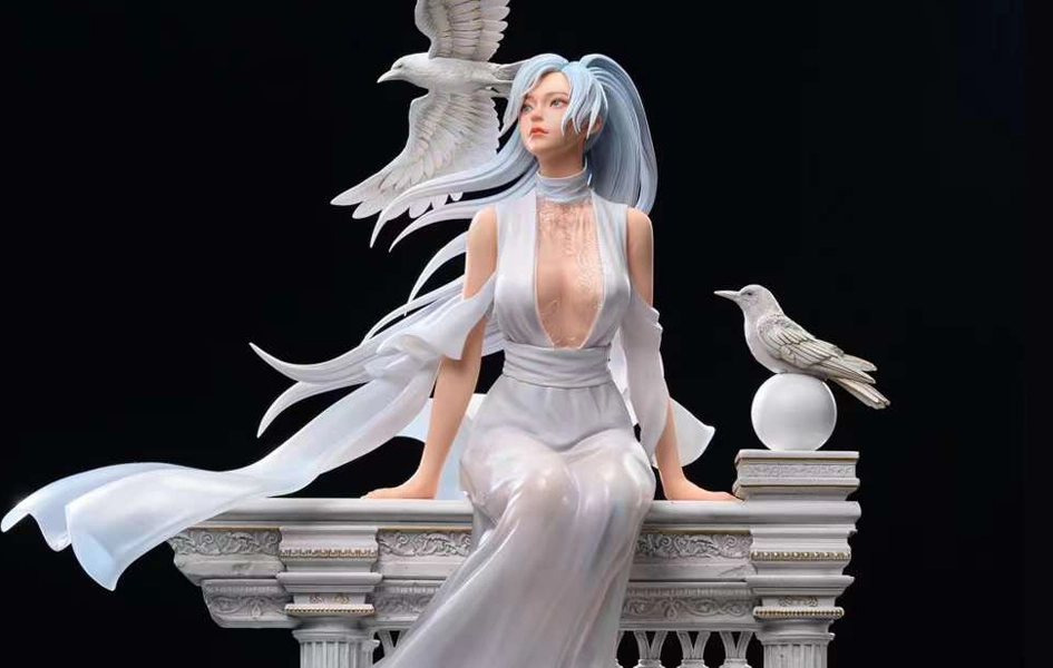 Waiting at the Temple (White Version) 1/4 Scale Statue Art Article
