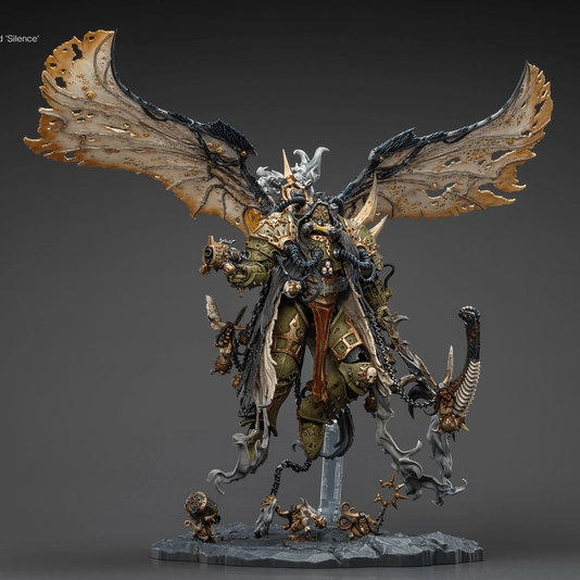 Robot Model WARHAMMER Mortarion, Daemon Primarch of Nurgle with Ancient weapons ??The Lantern' and ??Silence'