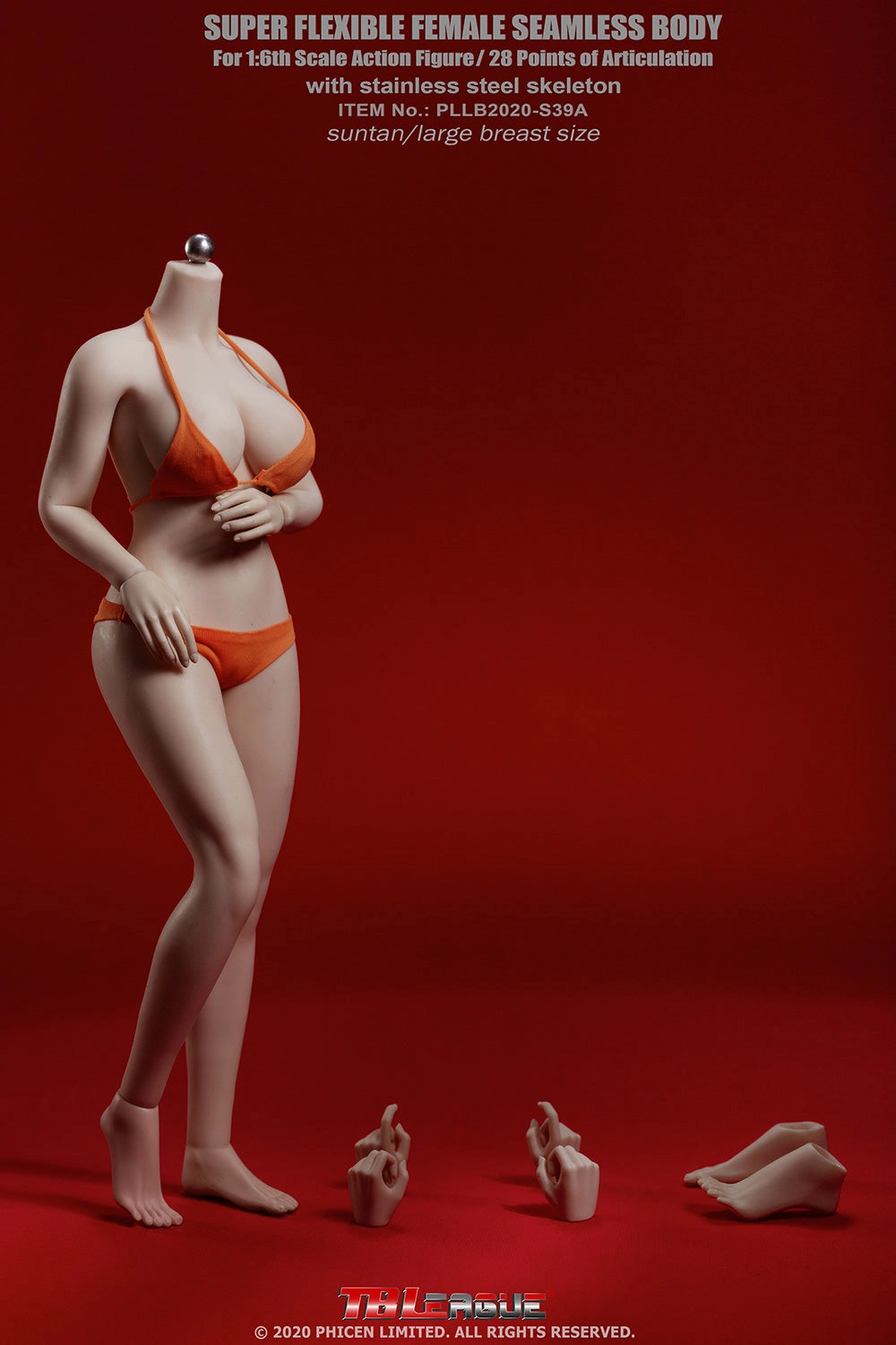 Bird Model Kawaii Design Phicen TBLeague S39A Suntan, Large Bust Female Seamless 1/6 Body Action Figure