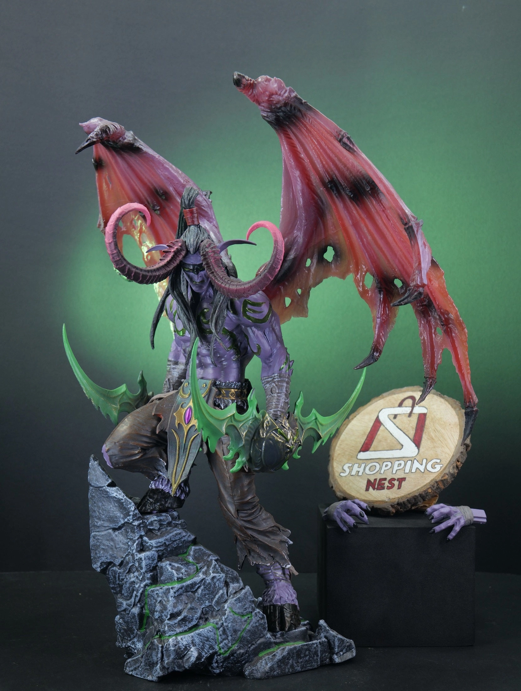 World of Warcraft Illidan Stormrage Action Figure (37 cm) |PVC| ?C Collectible Gaming Statue by ShoppingNest Ocean Creature