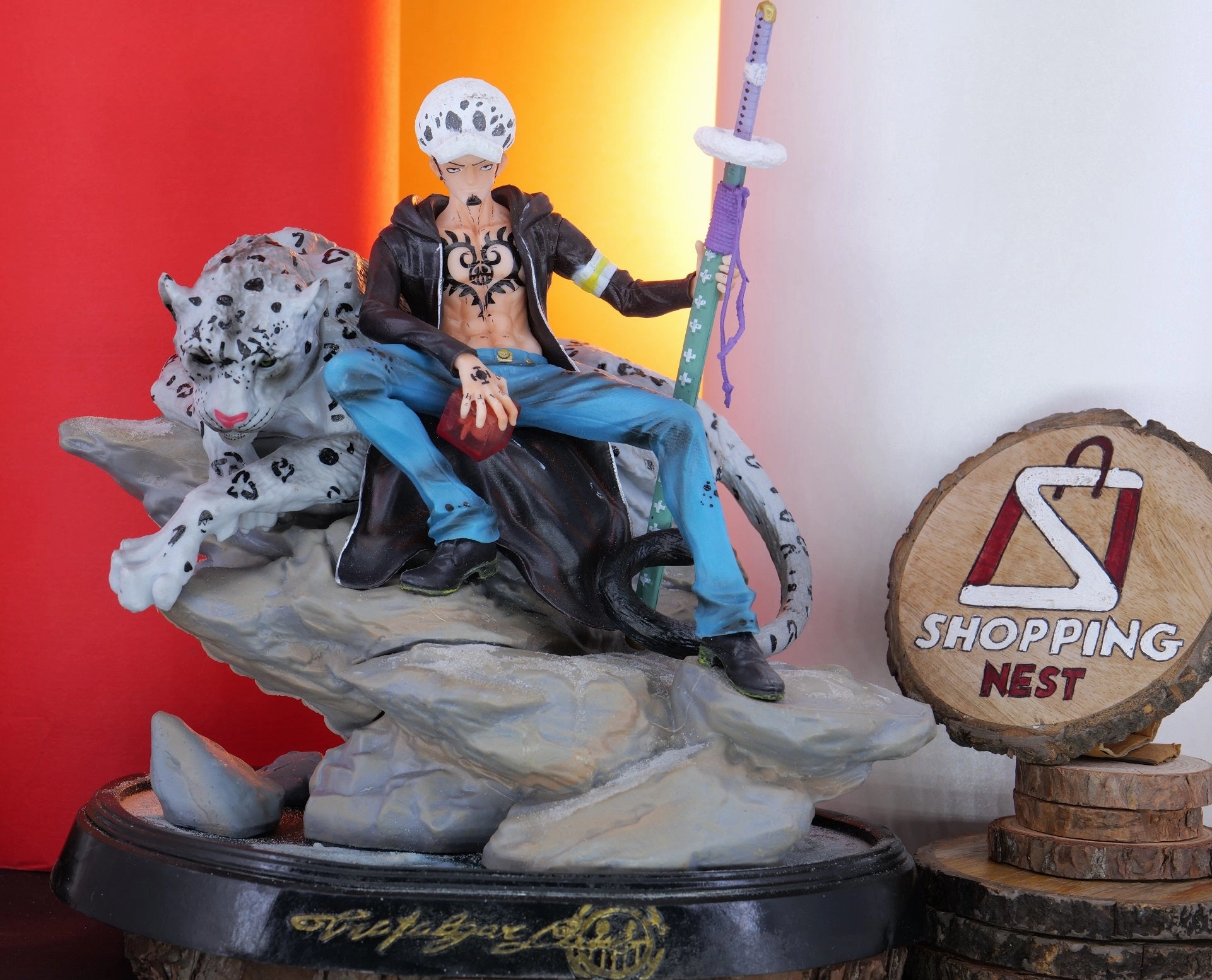 Underground Scene One Piece Trafalgar Law Snow Leopard Scene GK Action Figure (27 cm) |PVC| ?C Anime Collectible by ShoppingNest